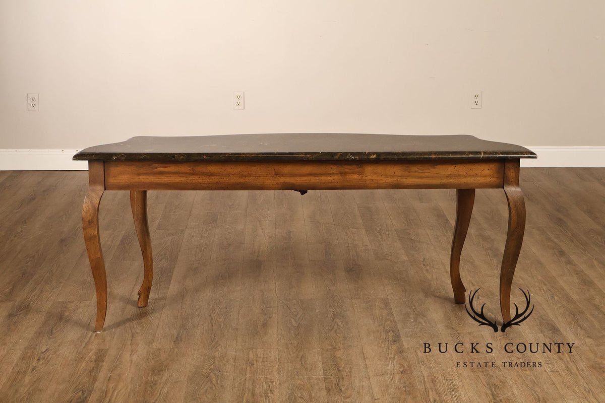 Italian Rococo Style Vintage Faux Marble Top Console