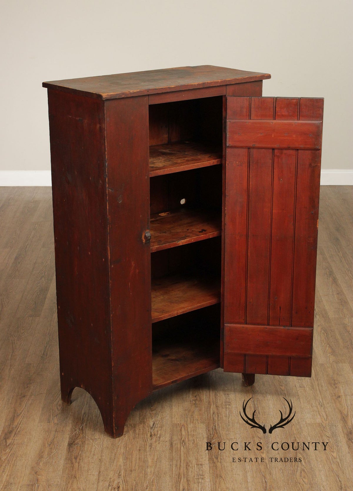 Antique Primitive Painted Single Door Cupboard