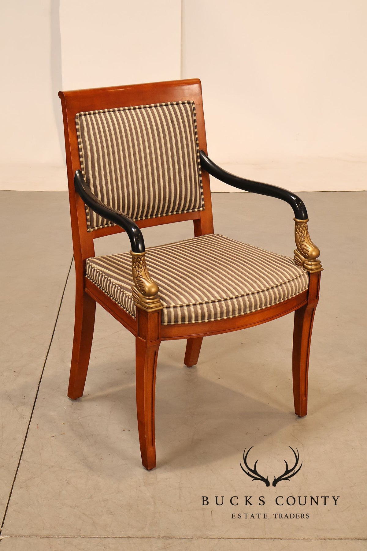 Century Furniture French Empire Style Dolphin Carved Armchair