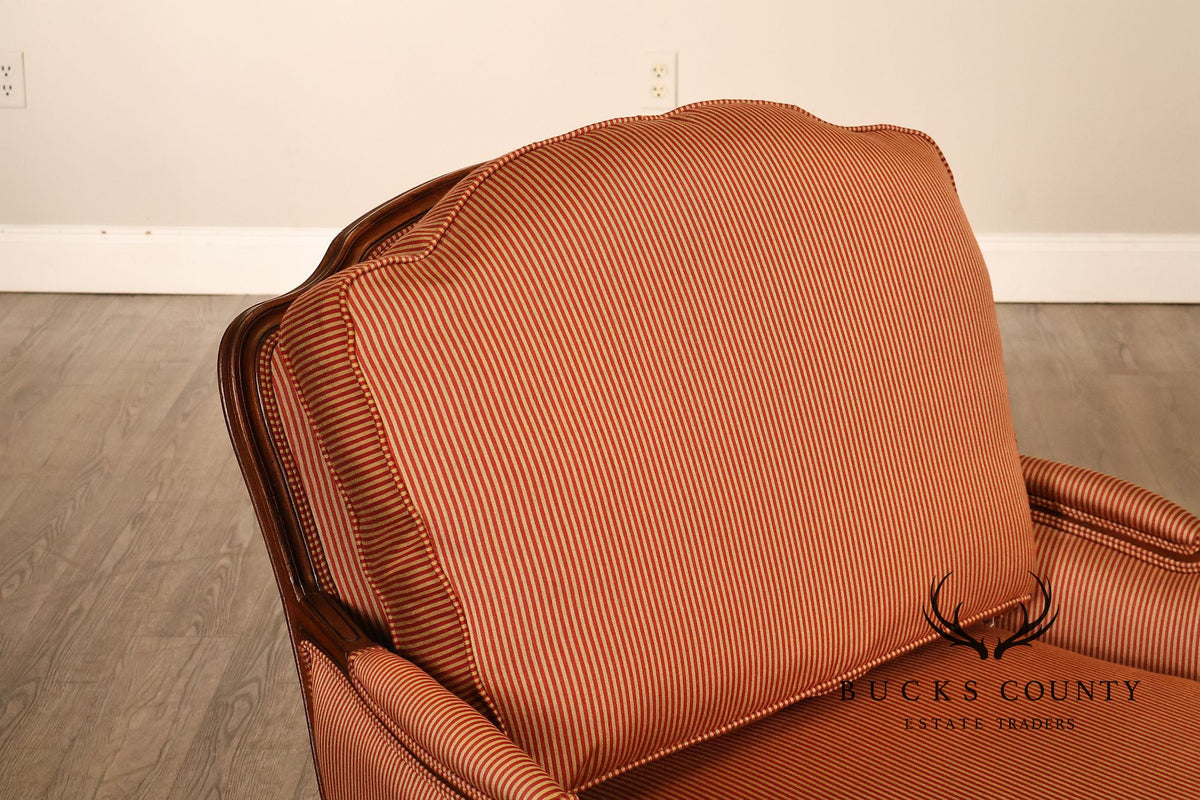 Ethan Allen French Louis XV Style Armchair and Ottoman