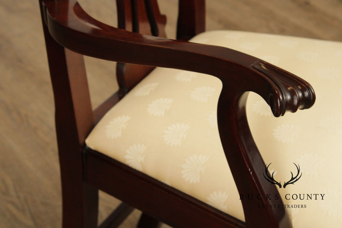 Kindel Chippendale Style Set of Eight Mahogany Dining Chairs