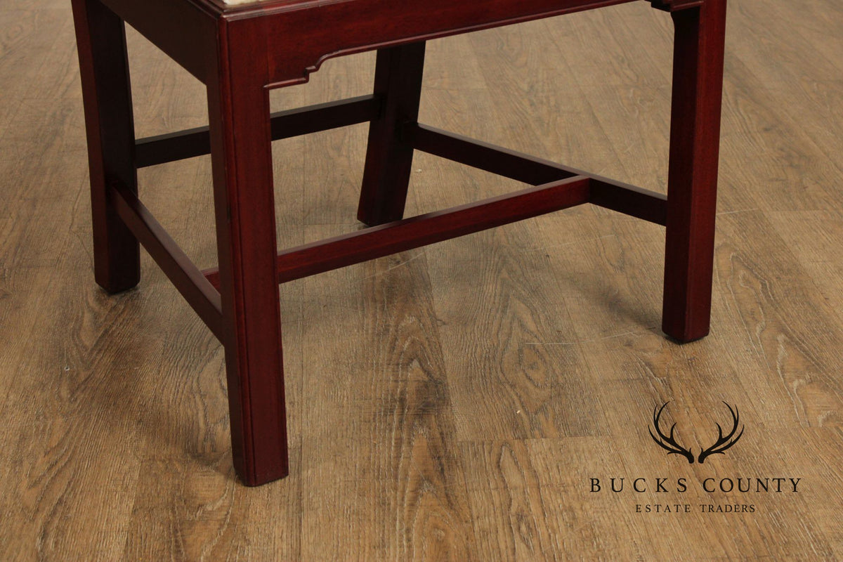 Chippendale Style Set Of Four Carved Mahogany Dining Chairs