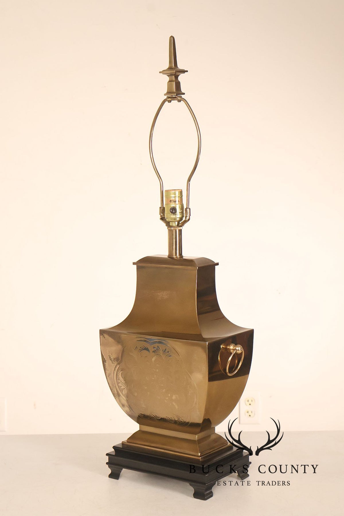 Stiffel Asian Inspired Embossed Metal Table Lamp