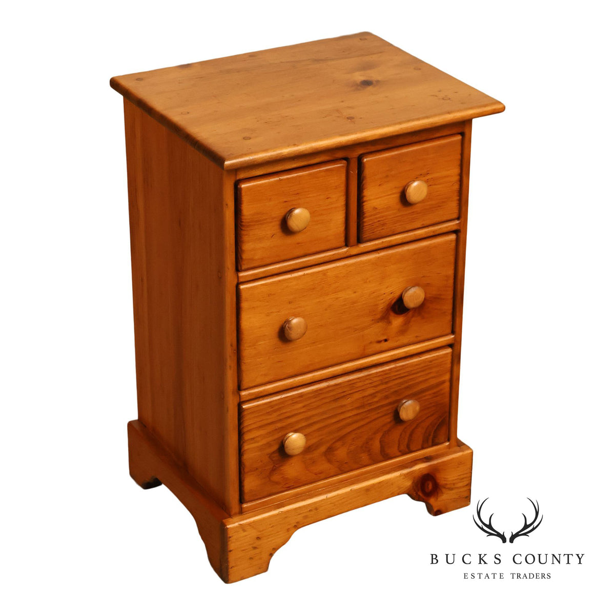 Rustic Pine Four-Drawer Nightstand