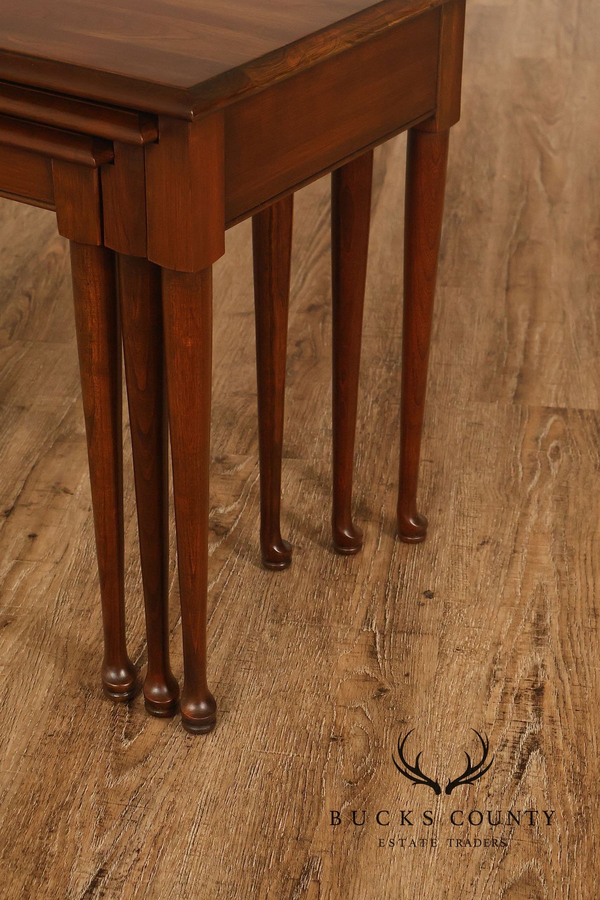 Traditional Mahogany Three Piece Nesting Table Set