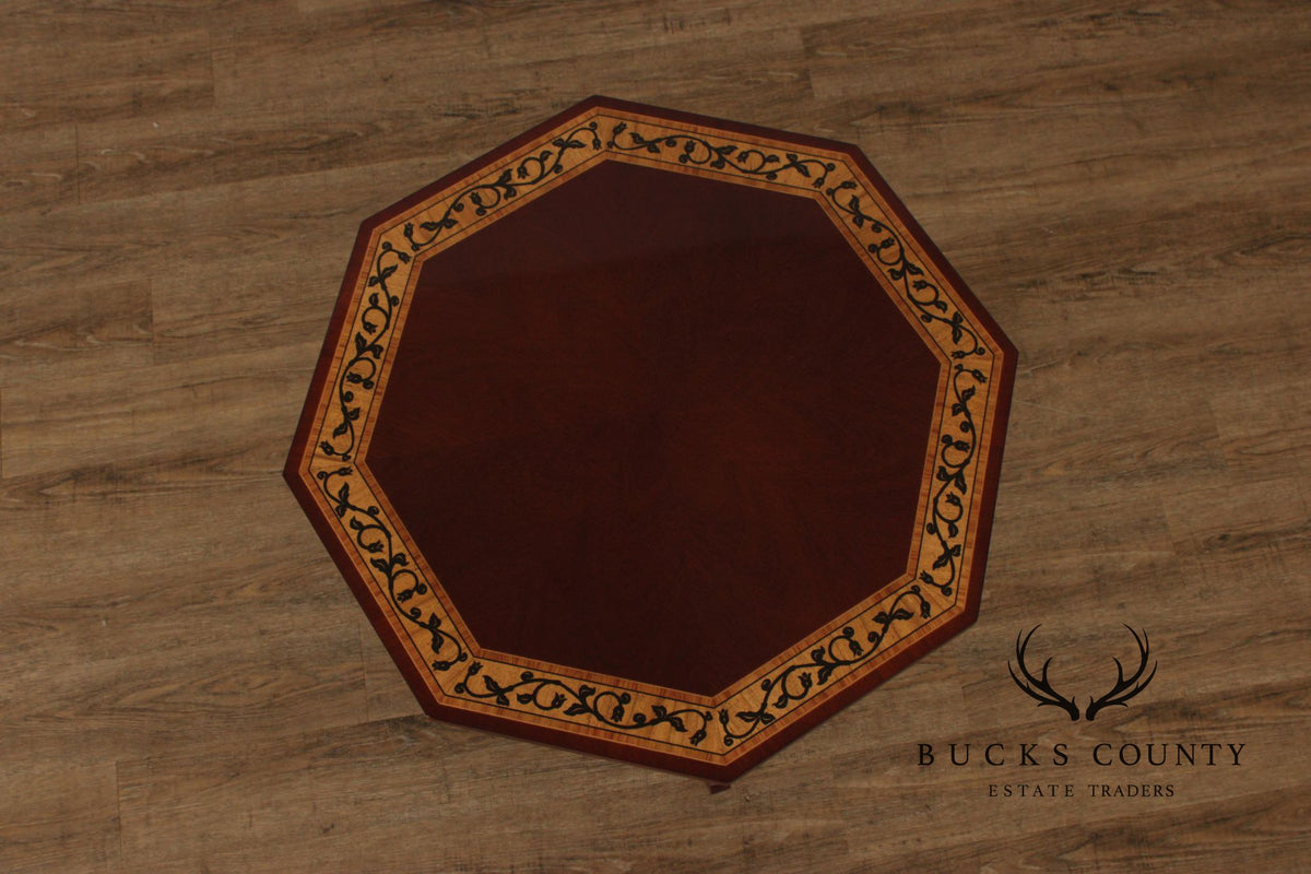 Kindel Furniture Inlaid Mahogany Pedestal Side Table