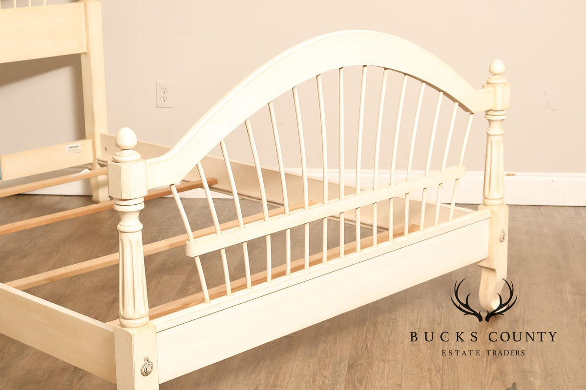 Ethan Allen French Country Style Cream Painted Full Spindle Bedframe