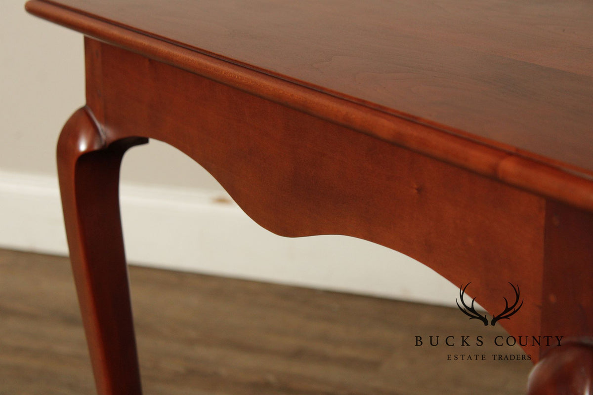 Queen Anne Style Bench Made Pair of Cherry End Tables