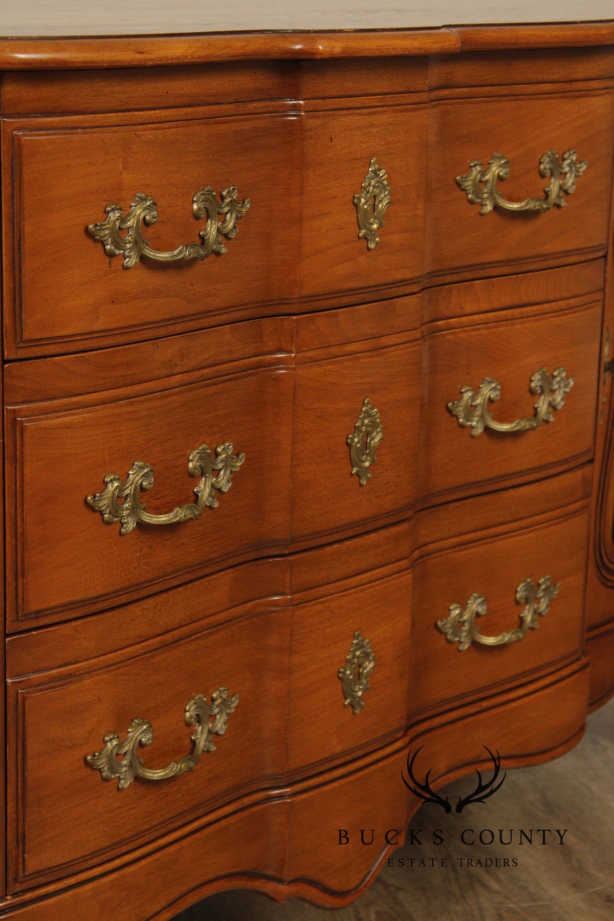 Vintage French Provincial Walnut Sideboard Buffet