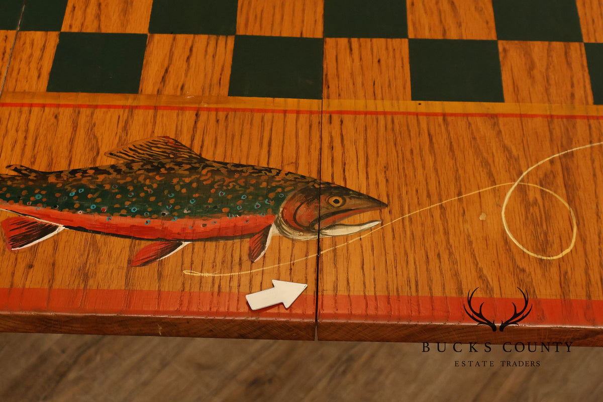 Appalachian Rustic Furnishing Trout and Perch Game Table
