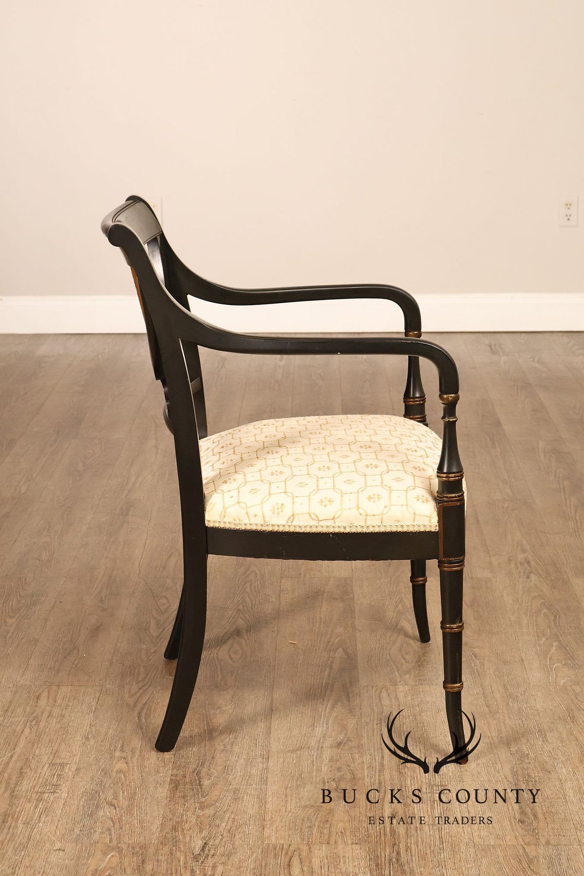 J. L. Pershing & Son Vintage Federal Style Painted Armchair