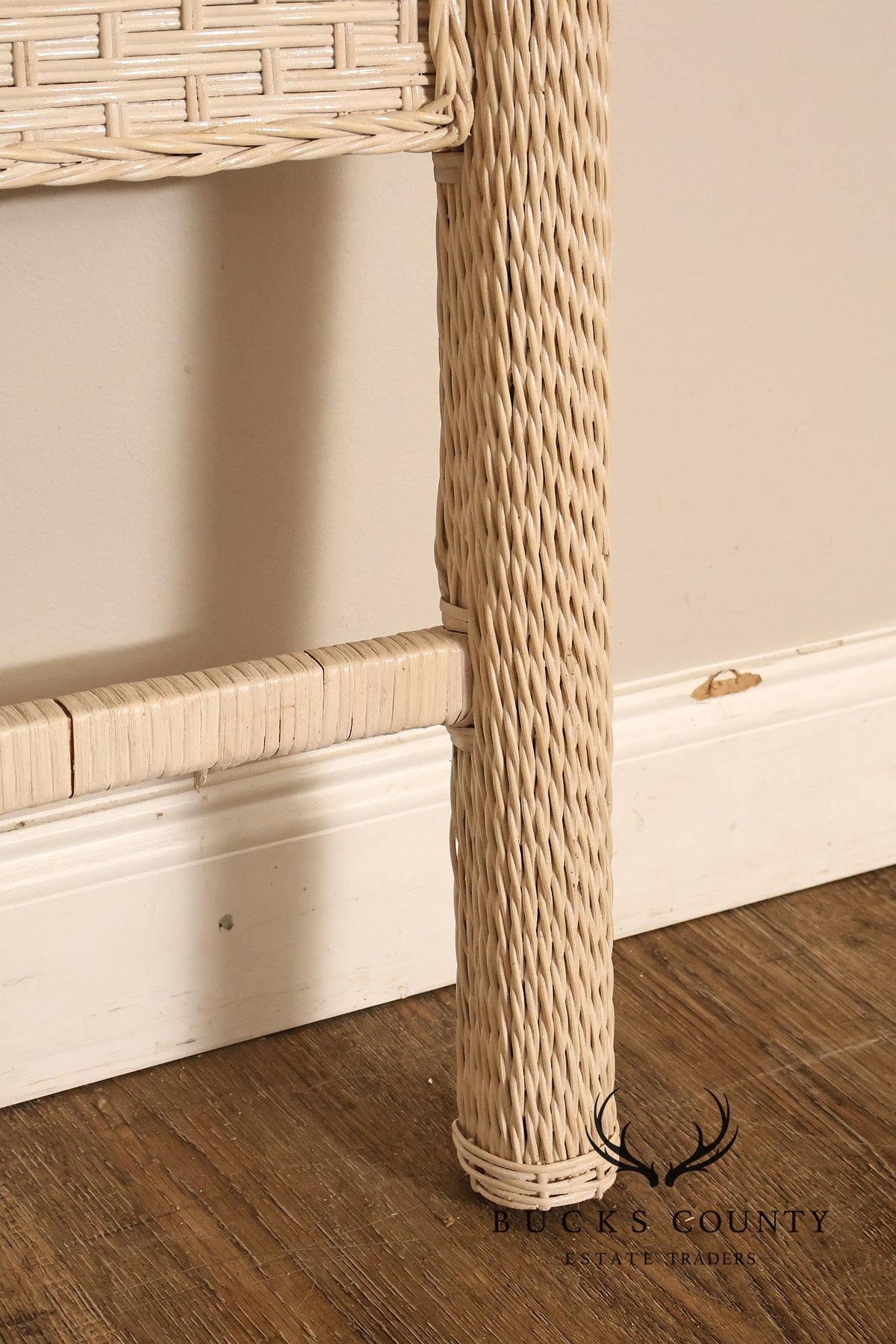 Coastal Style Vintage Full  Wicker Headboard