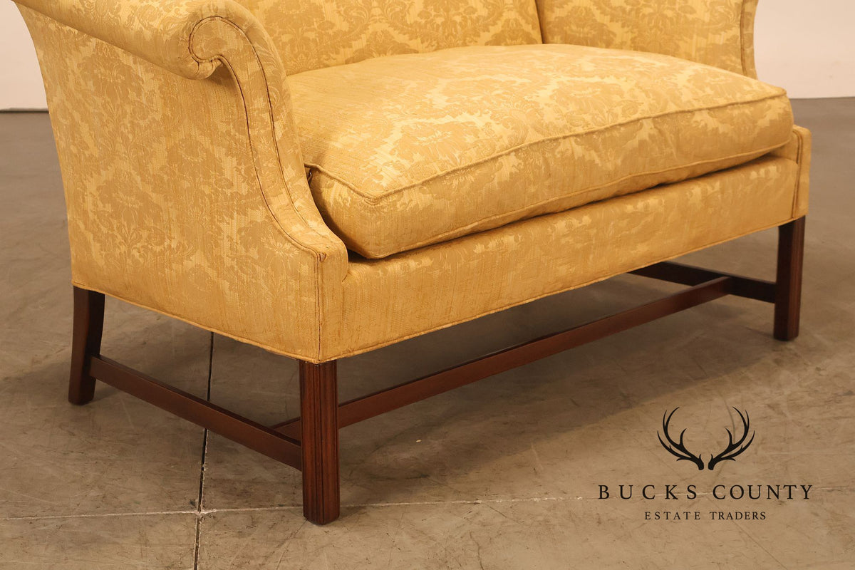 Chippendale Style Vintage Camelback Mahogany Loveseat Frame