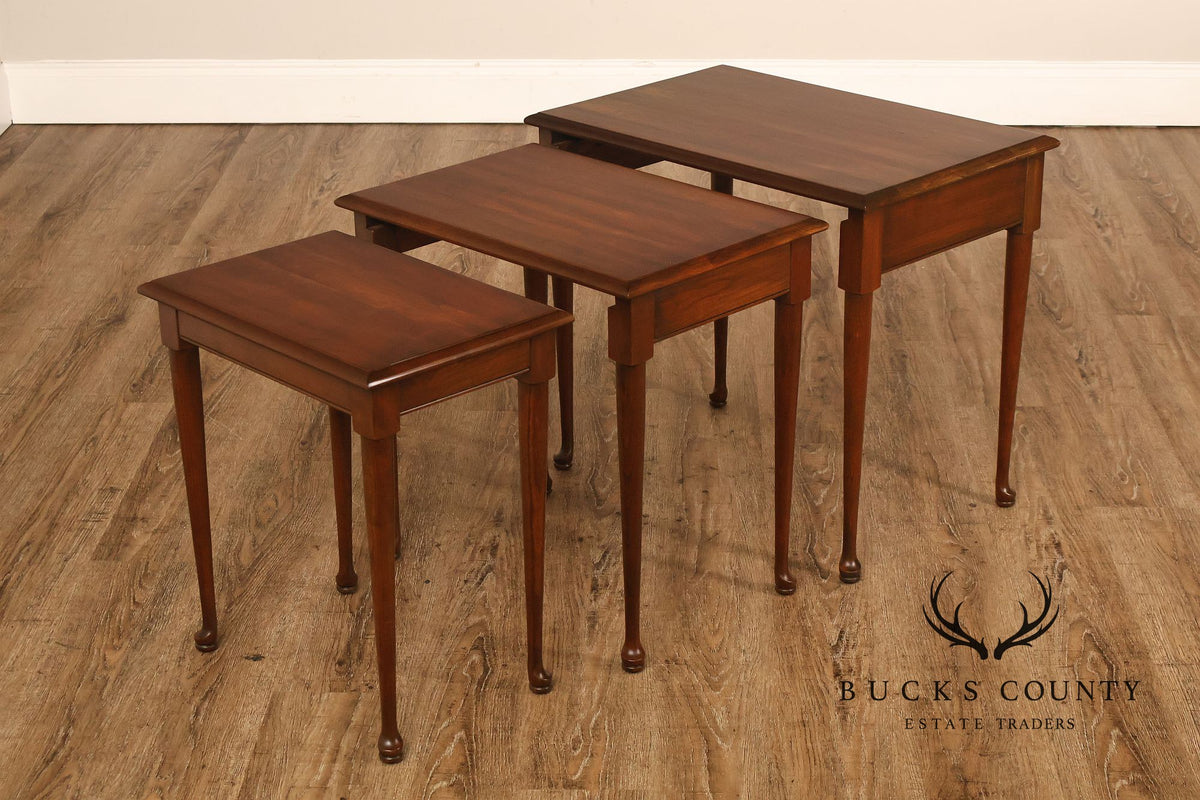 Traditional Mahogany Three Piece Nesting Table Set