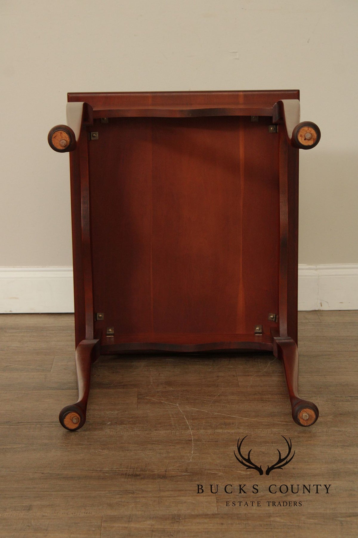 Queen Anne Style Bench Made Pair of Cherry End Tables
