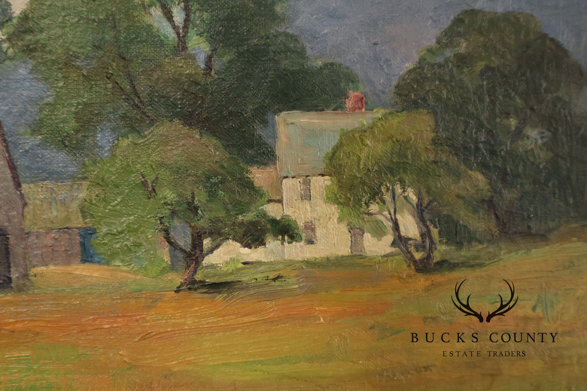 Alice Weed Framed Oil Painting, New England Farmstead