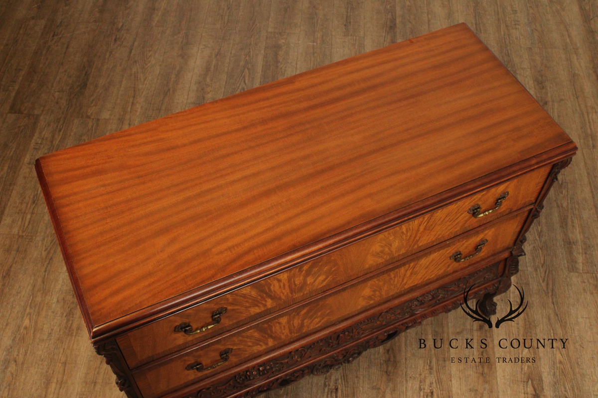 Georgian Style Carved Mahogany Commode