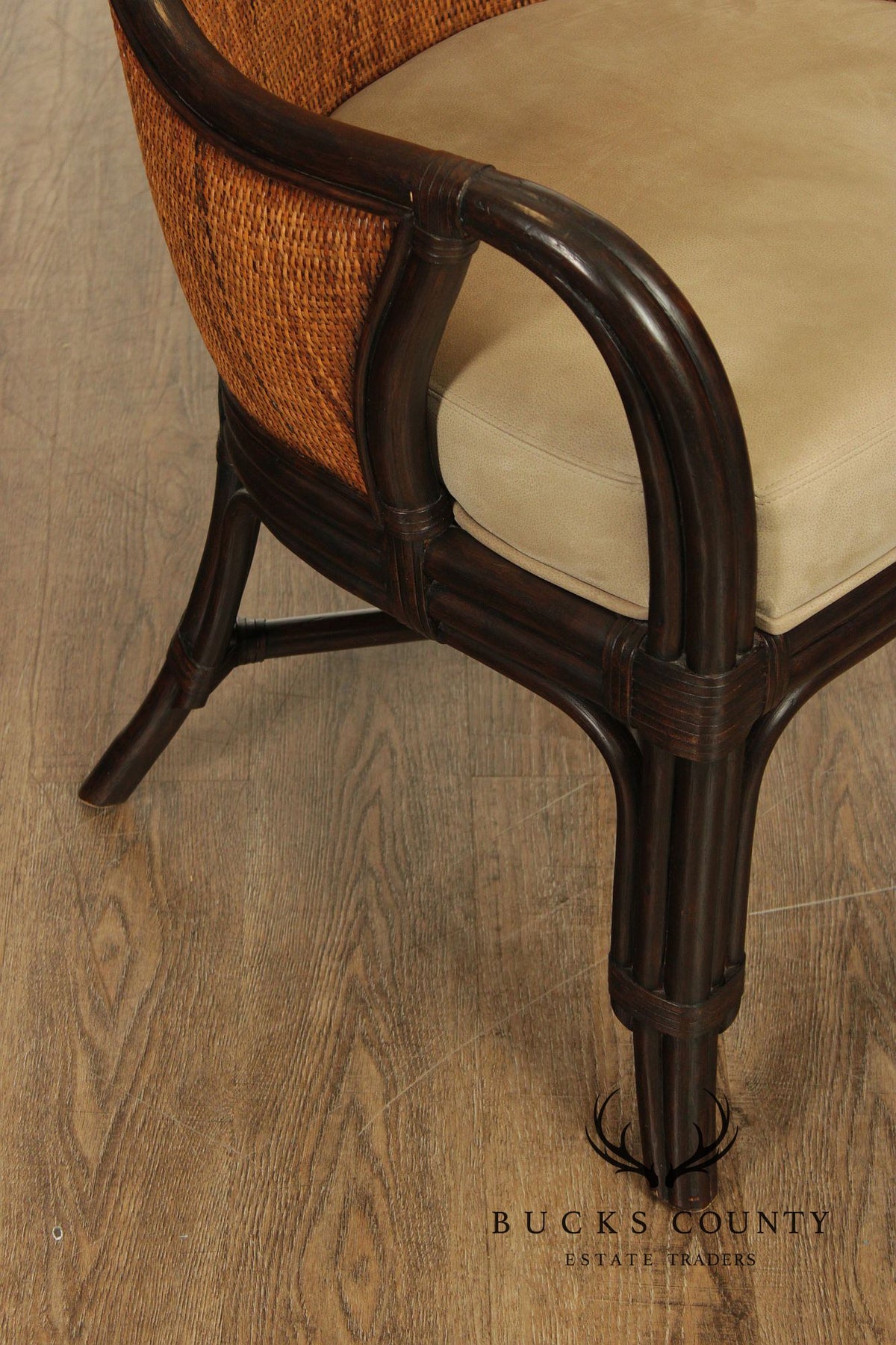 Palecek Rattan and Bamboo Armchair