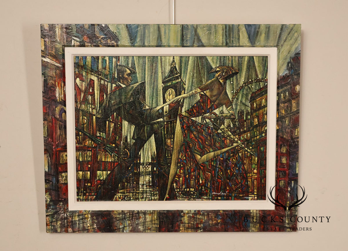 Andrei Protsouk Hand-Embellished Print, 'London Time'
