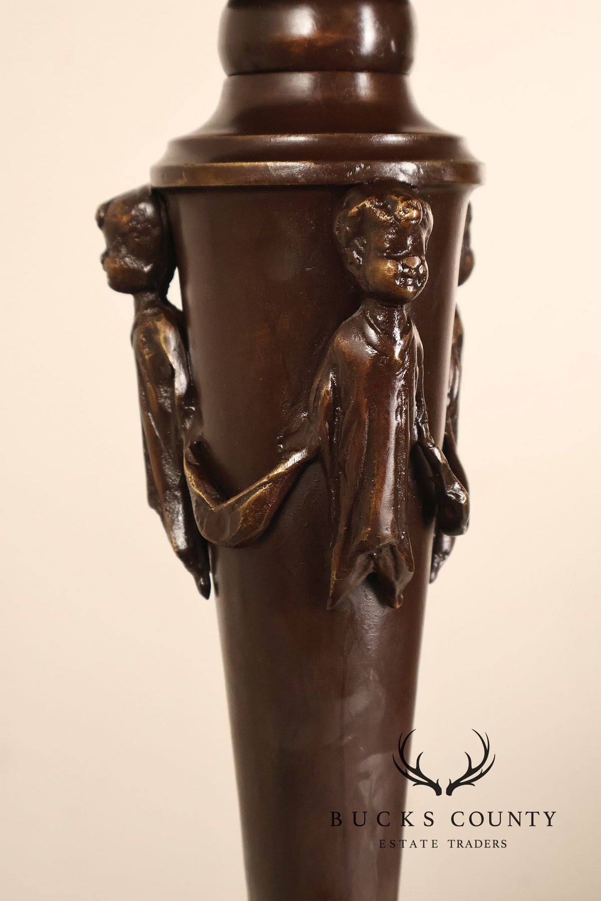 Maitland Smith Bronze Pair Of Neoclassical-Style Candlesticks
