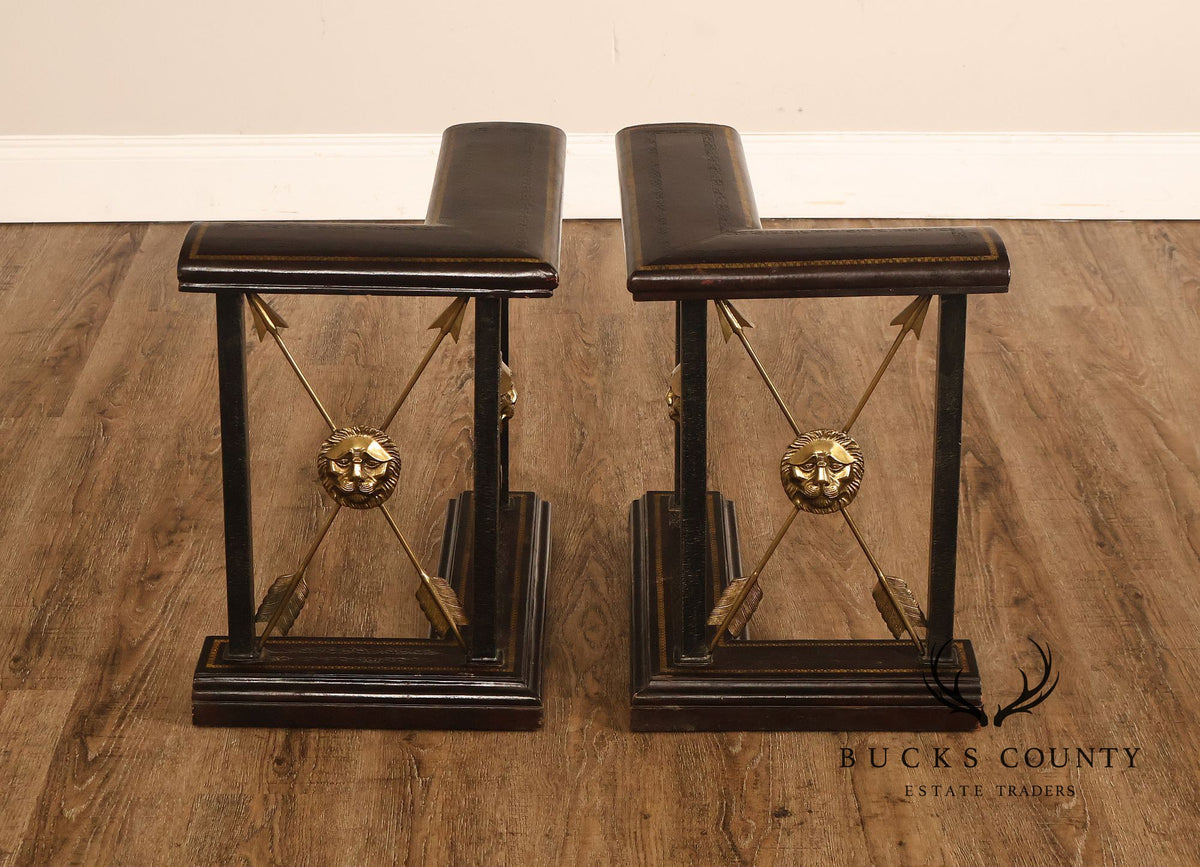 Maitland Smith Regency Style Pair of Fireplace Fenders