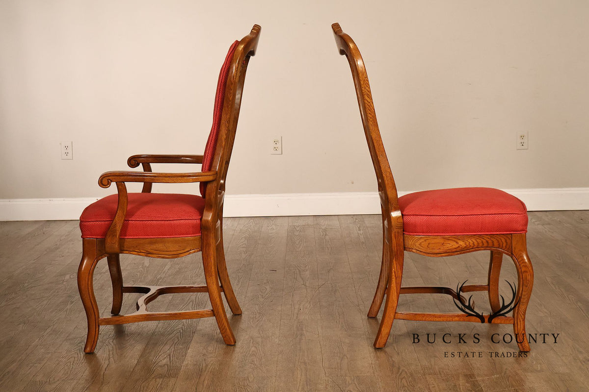 French Country Style Set Of Eight Cane Back Dining Chairs