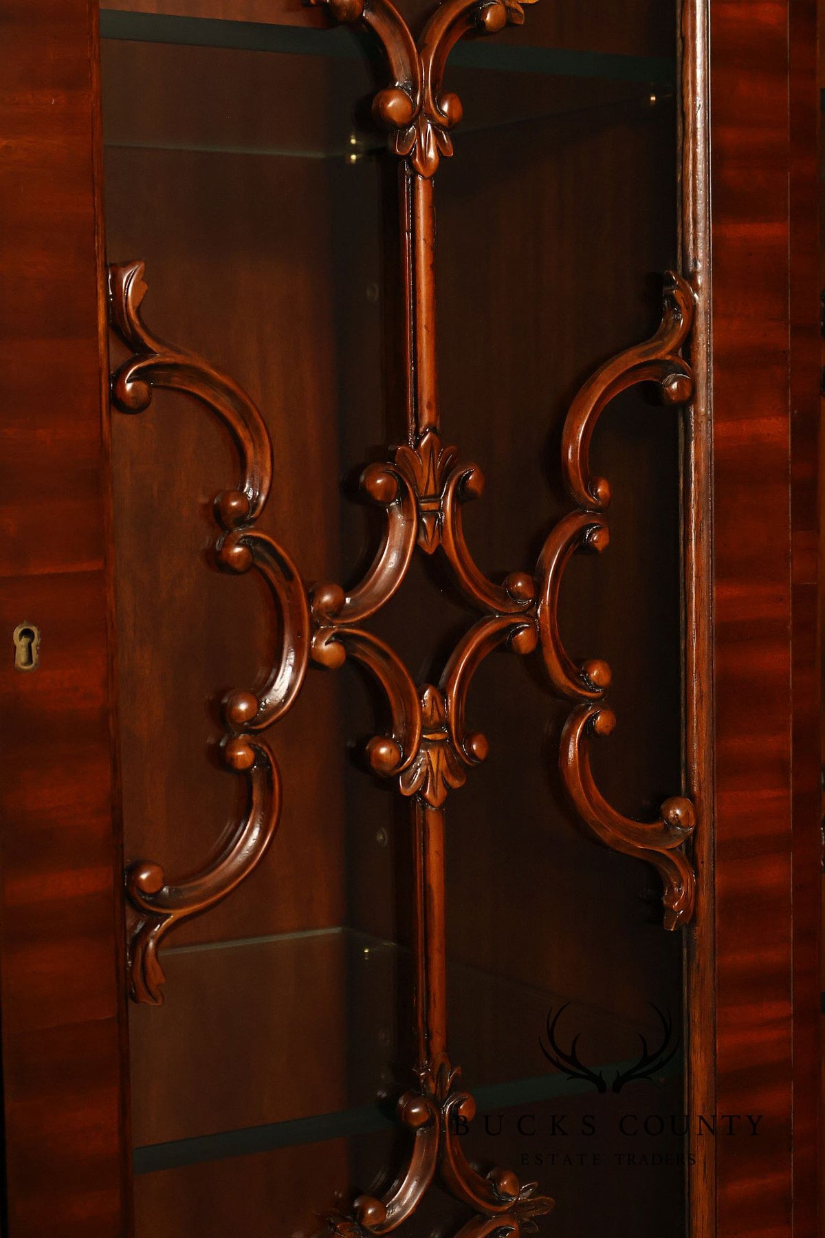 Maitland Smith Georgian Style Large Mahogany Breakfront Bookcase