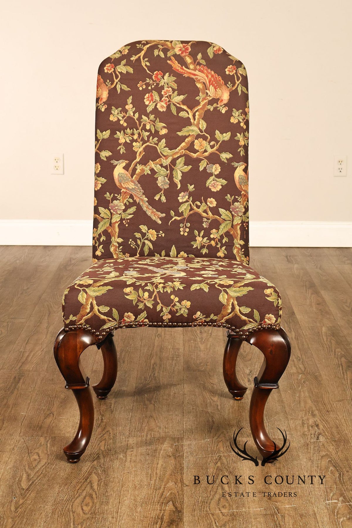 Banks Coldstone By Sarreid Set Of Six Queen Anne Style Upholstered Dining Chairs