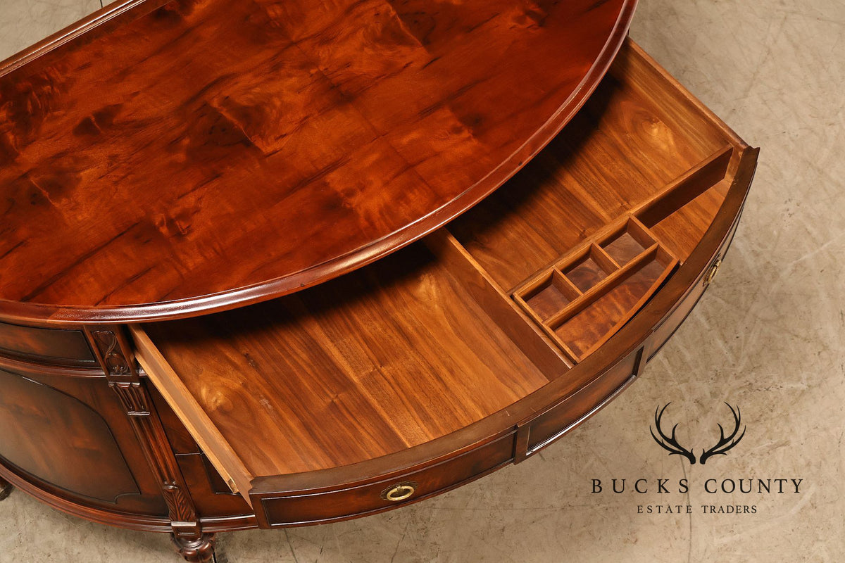 Vintage French Regency Style Mahogany Bow Front Sideboard Buffet