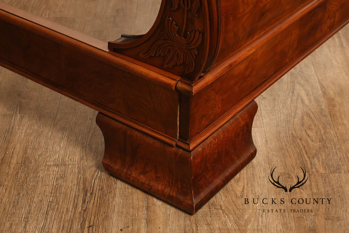 Henredon 'Charles X' King Size Burlwood Sleigh Bed