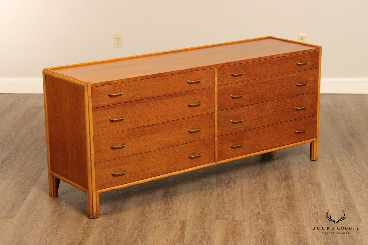 McGuire Mid Century Modern Oak Eight-Drawer Dresser