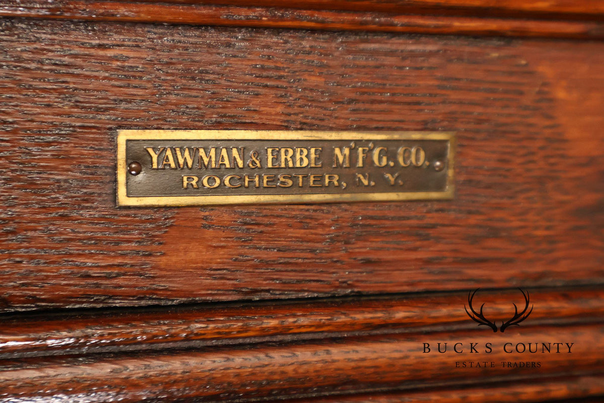 Yawman & Erbe Antique Oak Multi-Drawer File Cabinet
