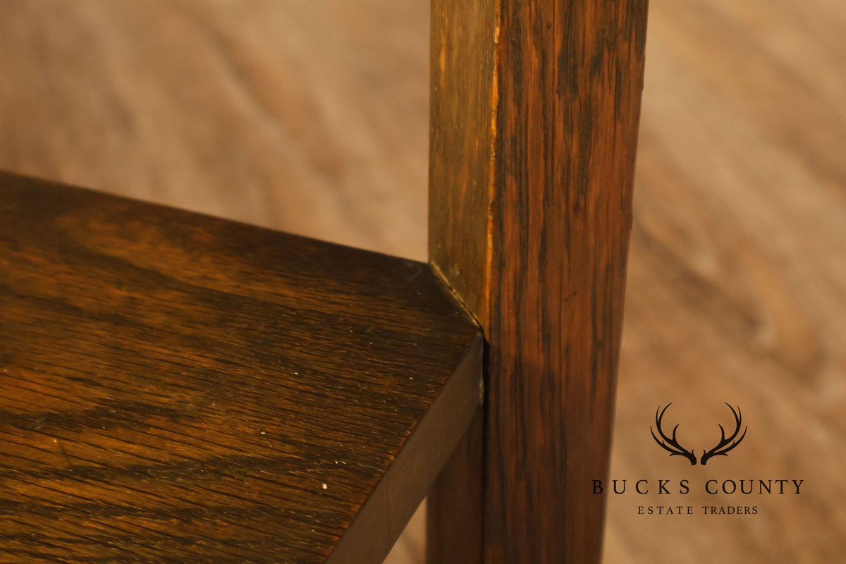 Limbert Mission Quartersawn Oak Round End Table