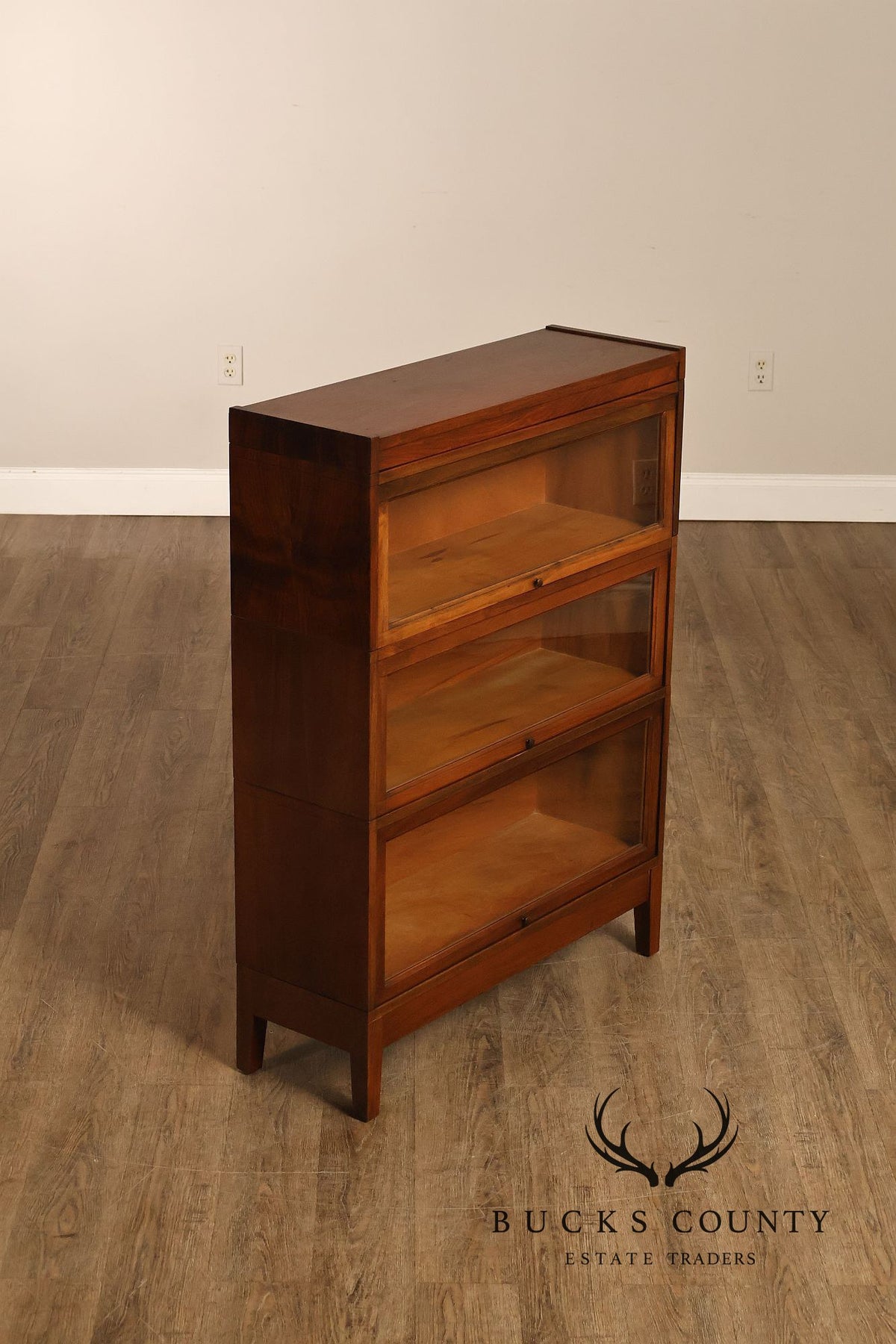 Macey Antique Arts And Crafts Three Stack Barrister Bookcase