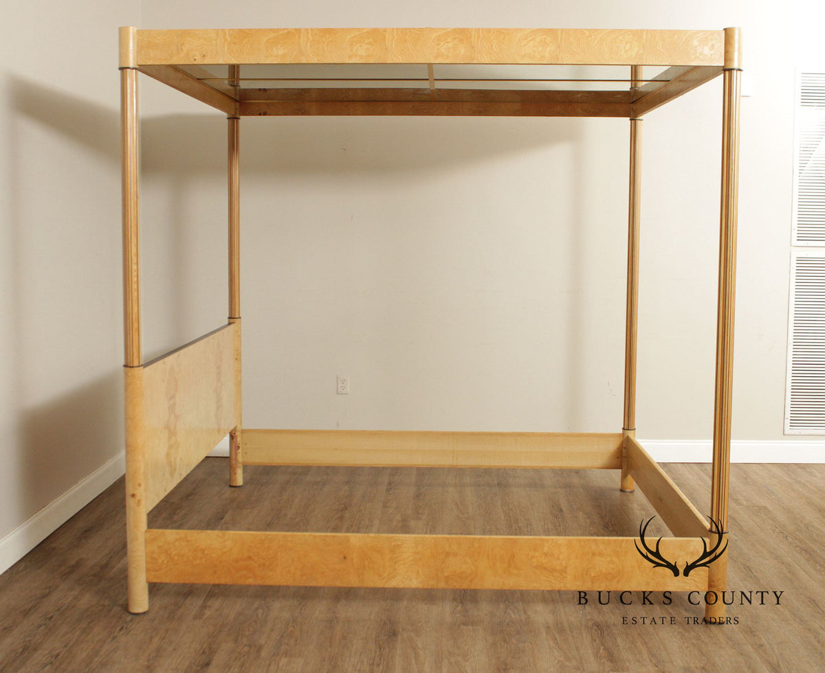 Henredon Scene Two Burlwood King Poster Bed