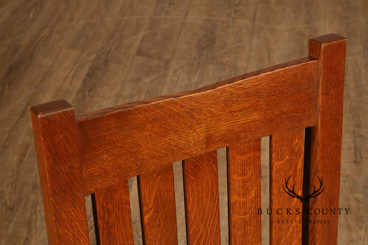 Stickley Mission Collection Set of Six Oak and Leather Dining Chairs