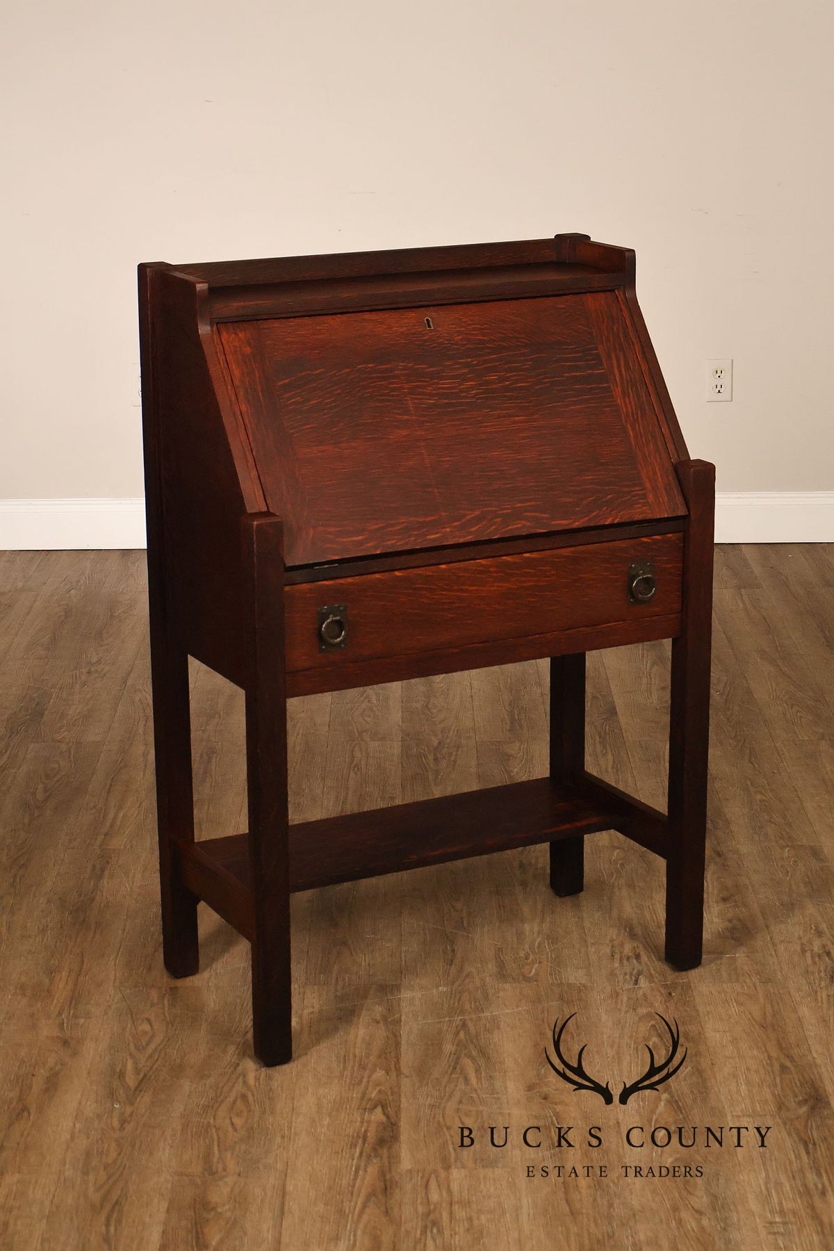 Lifetime Furniture Antique Mission Oak Drop Front Desk