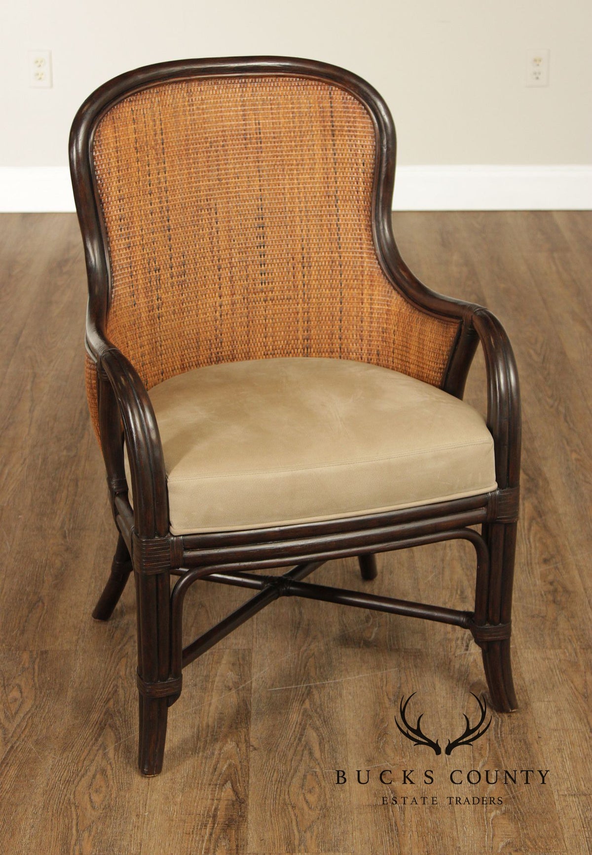 Palecek Rattan and Bamboo Armchair