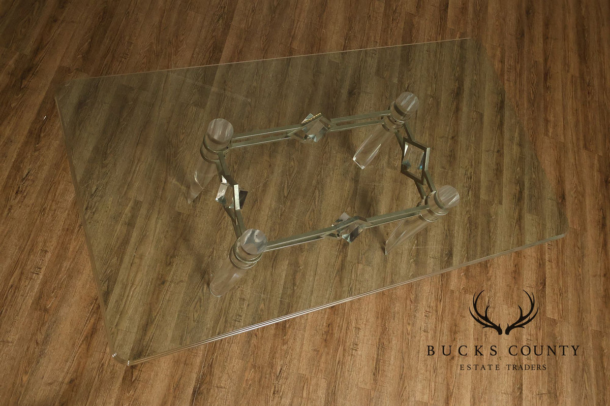 Pietro Costantini For Ello Glass Top Dining Table With Sculptural Base
