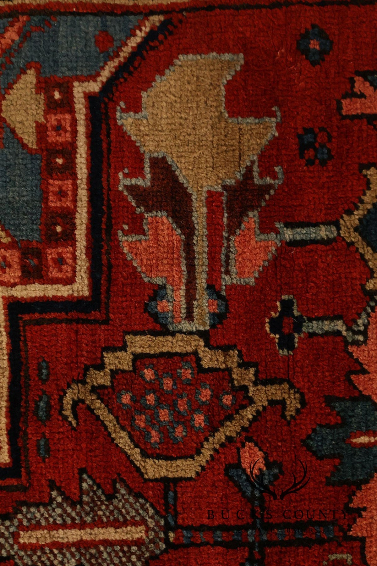 Vintage Heriz Hand Tied Persian Rug 90'" X 123"