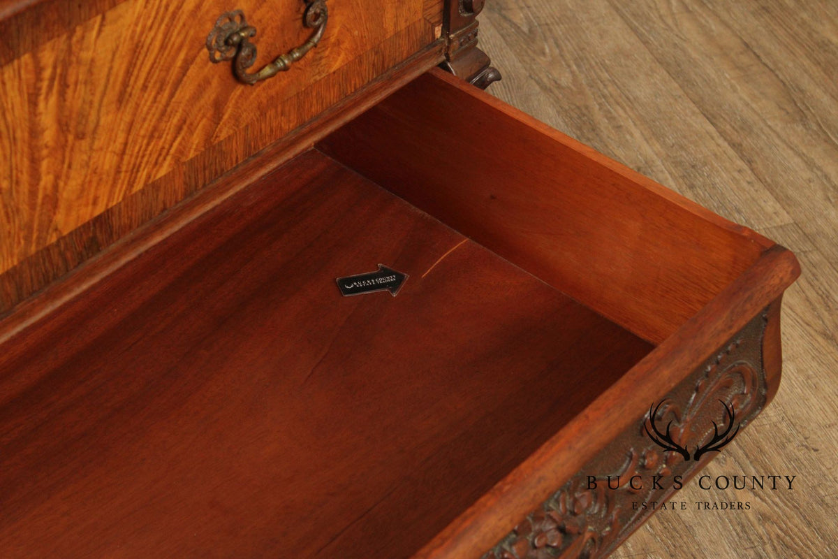 Georgian Style Carved Mahogany Commode