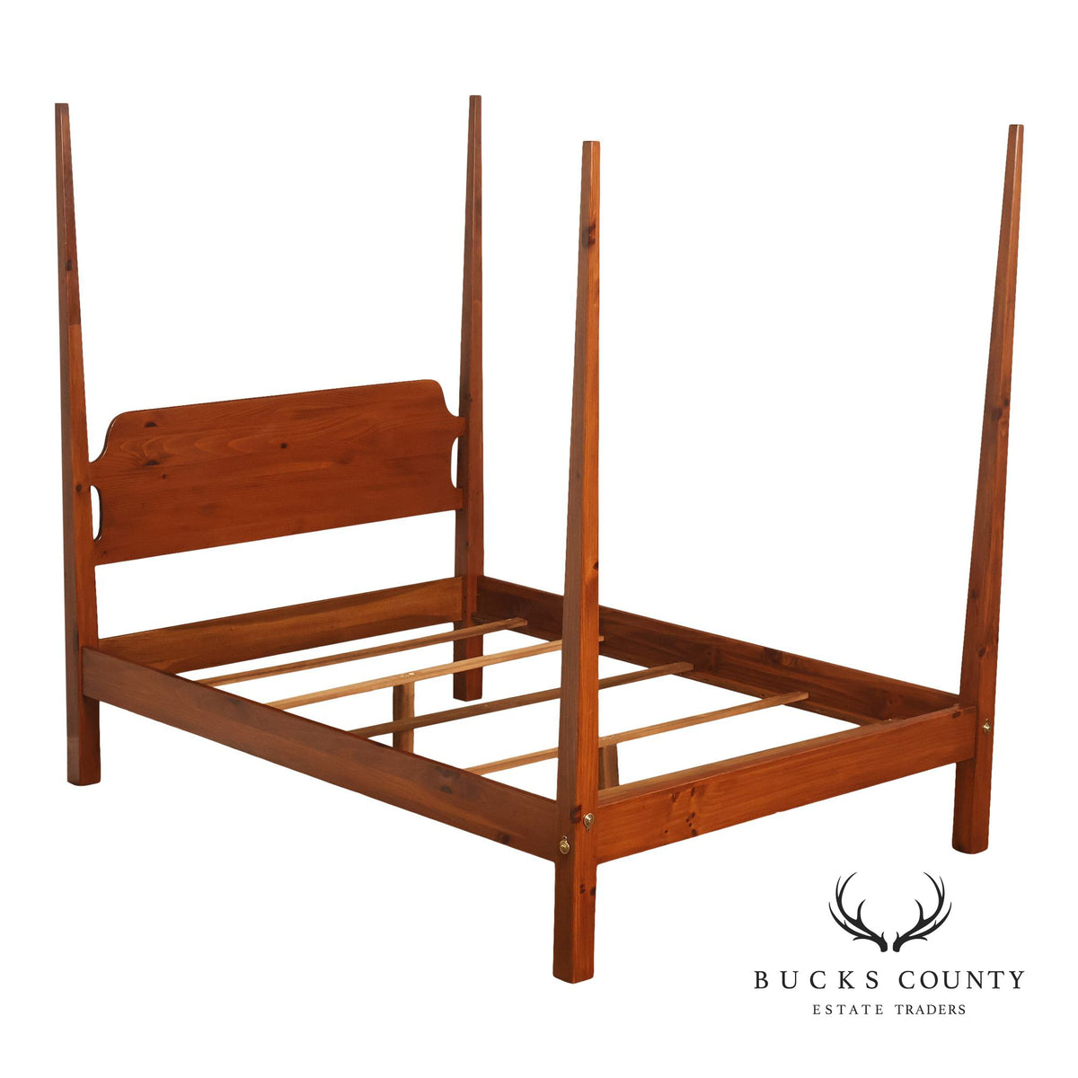 Ethan Allen Shaker Style Pine Pencil Post Queen Bed