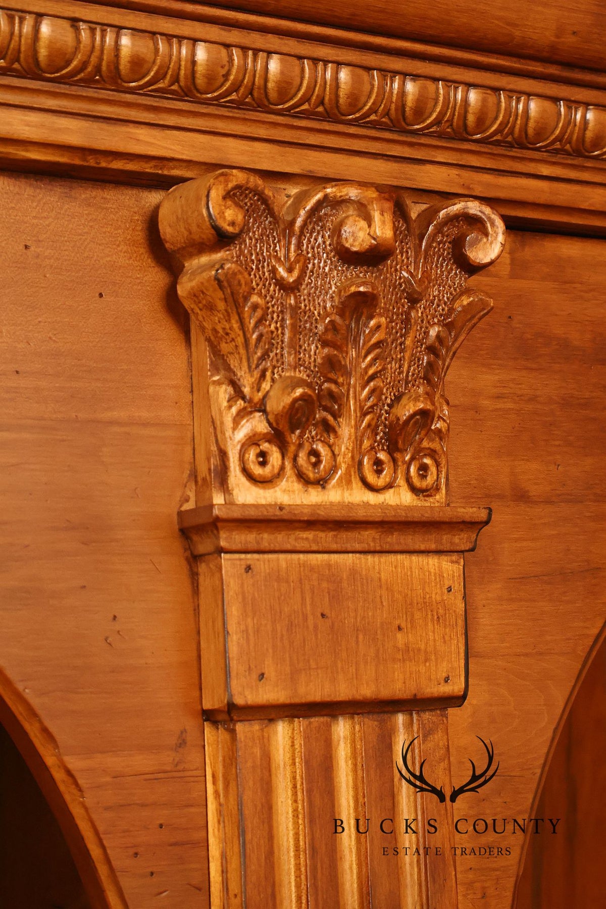Ethan Allen 'Legacy' Maple Open Carved Library Bookcase