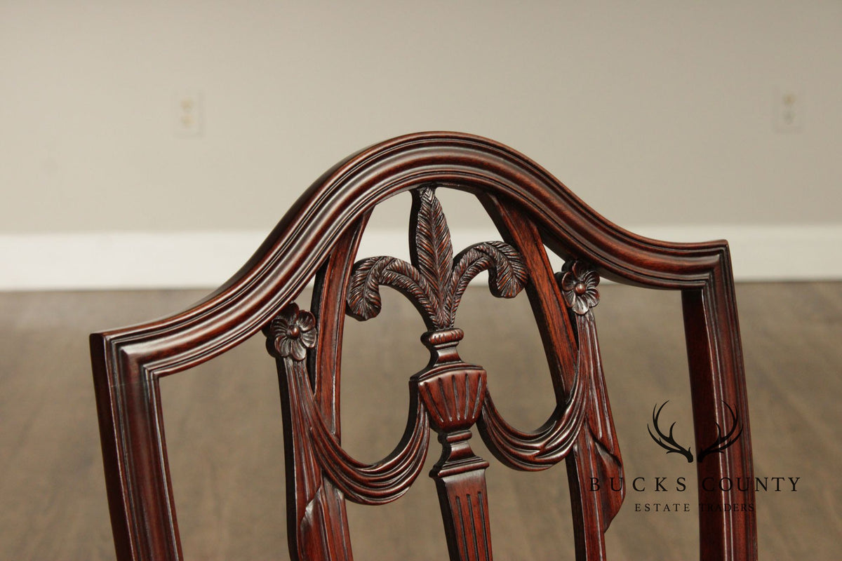Kindel Hepplewhite Set Of 8 Mahogany Shield Back Dining Chairs