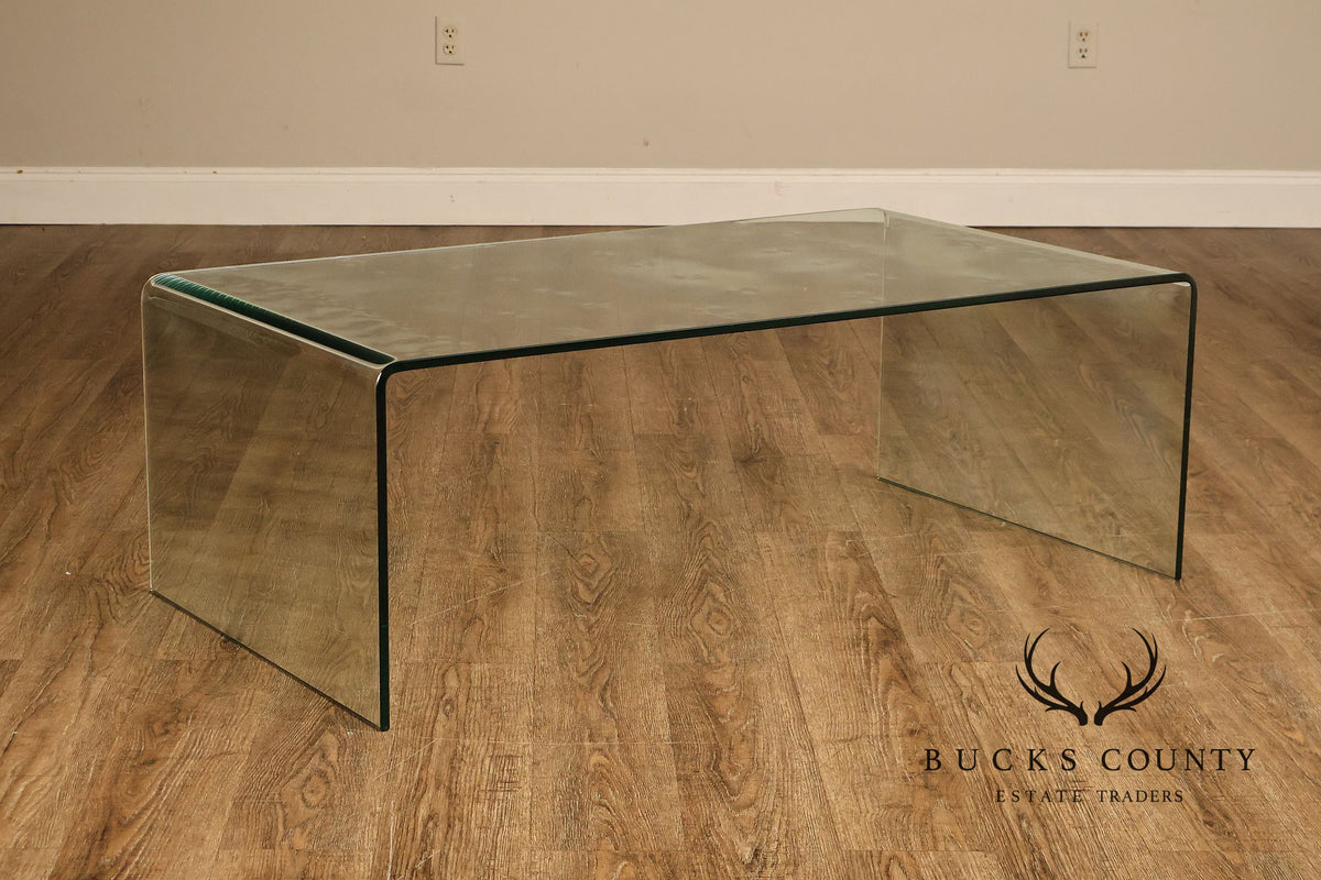 Modern Glass Waterfall Coffee Table