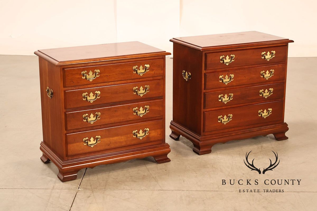 Traditional Pair Of Cherry Four Drawer Bachelor’s Chests