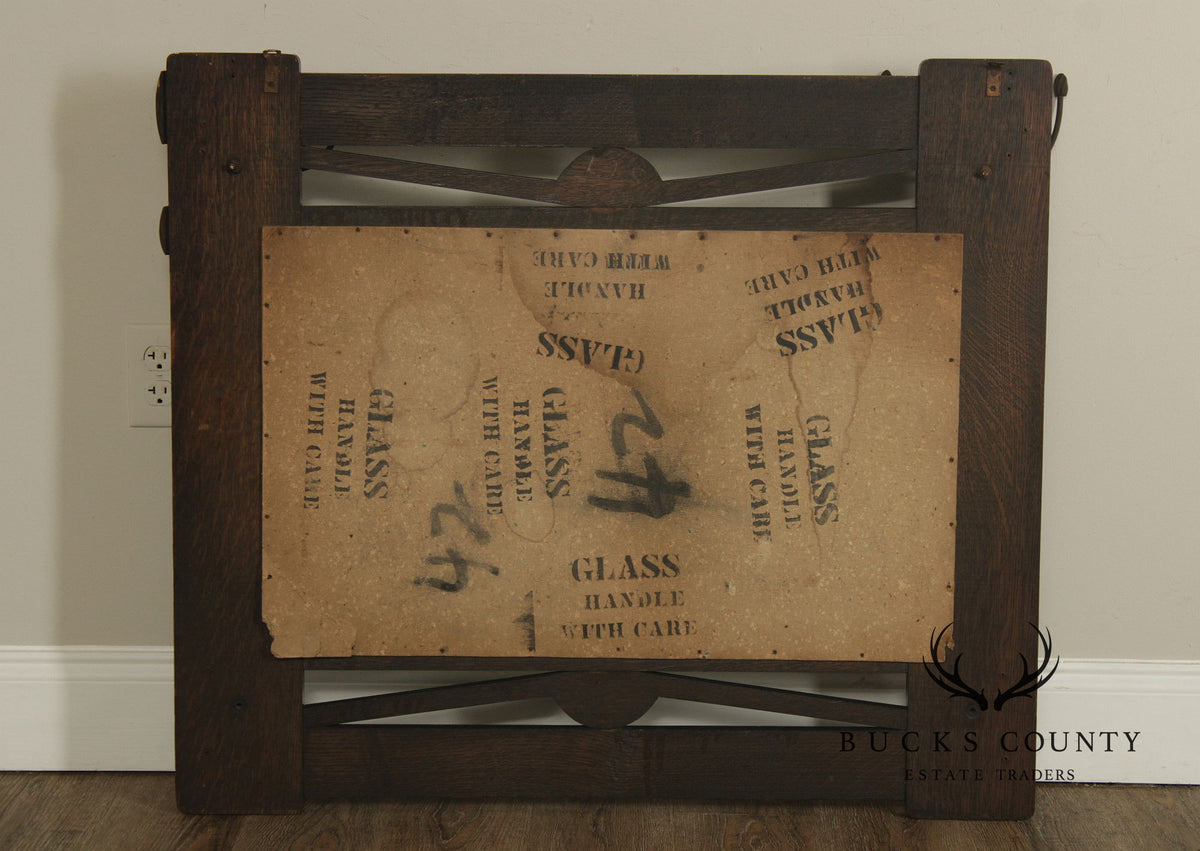 Arts and Crafts Oak Wall Mirror