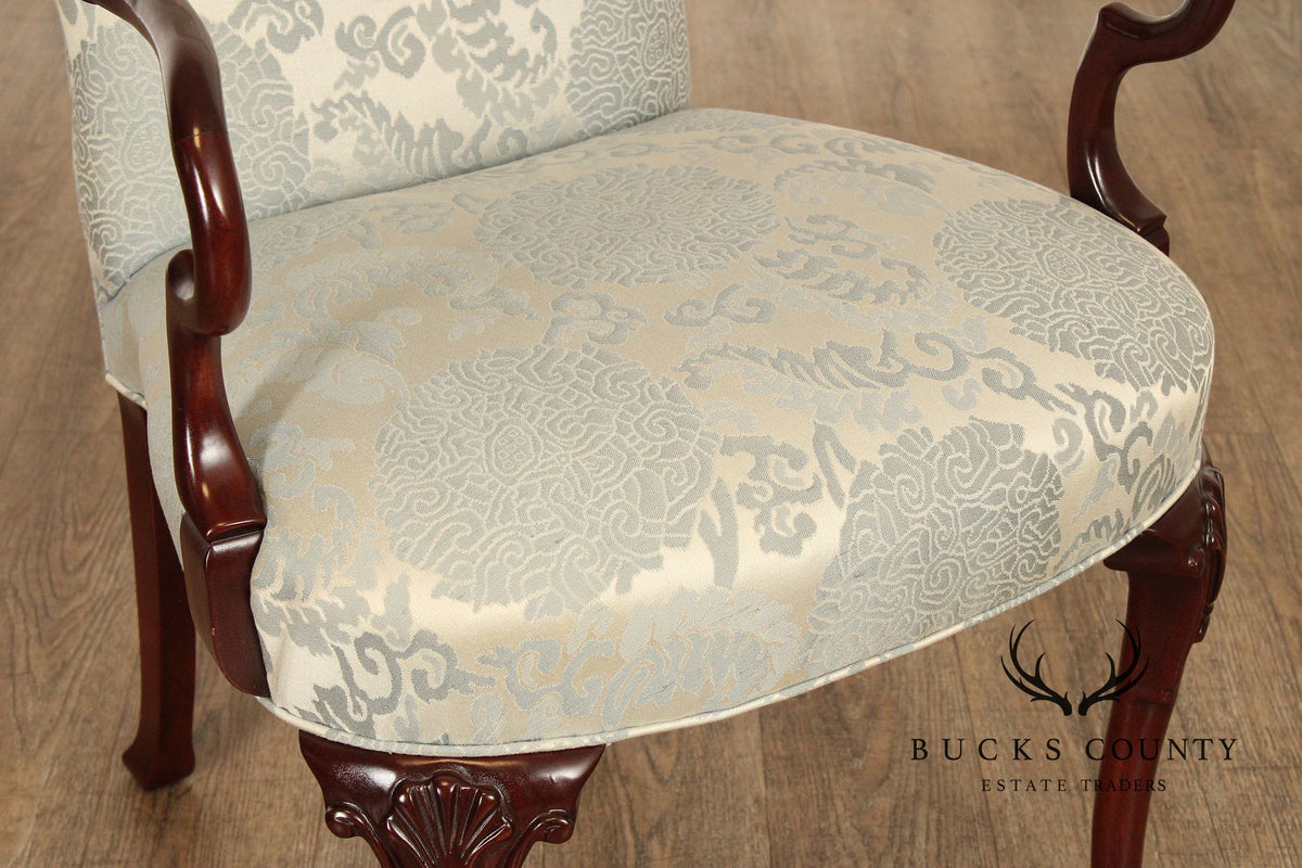Hickory Chair Queen Anne Style Mahogany Armchair