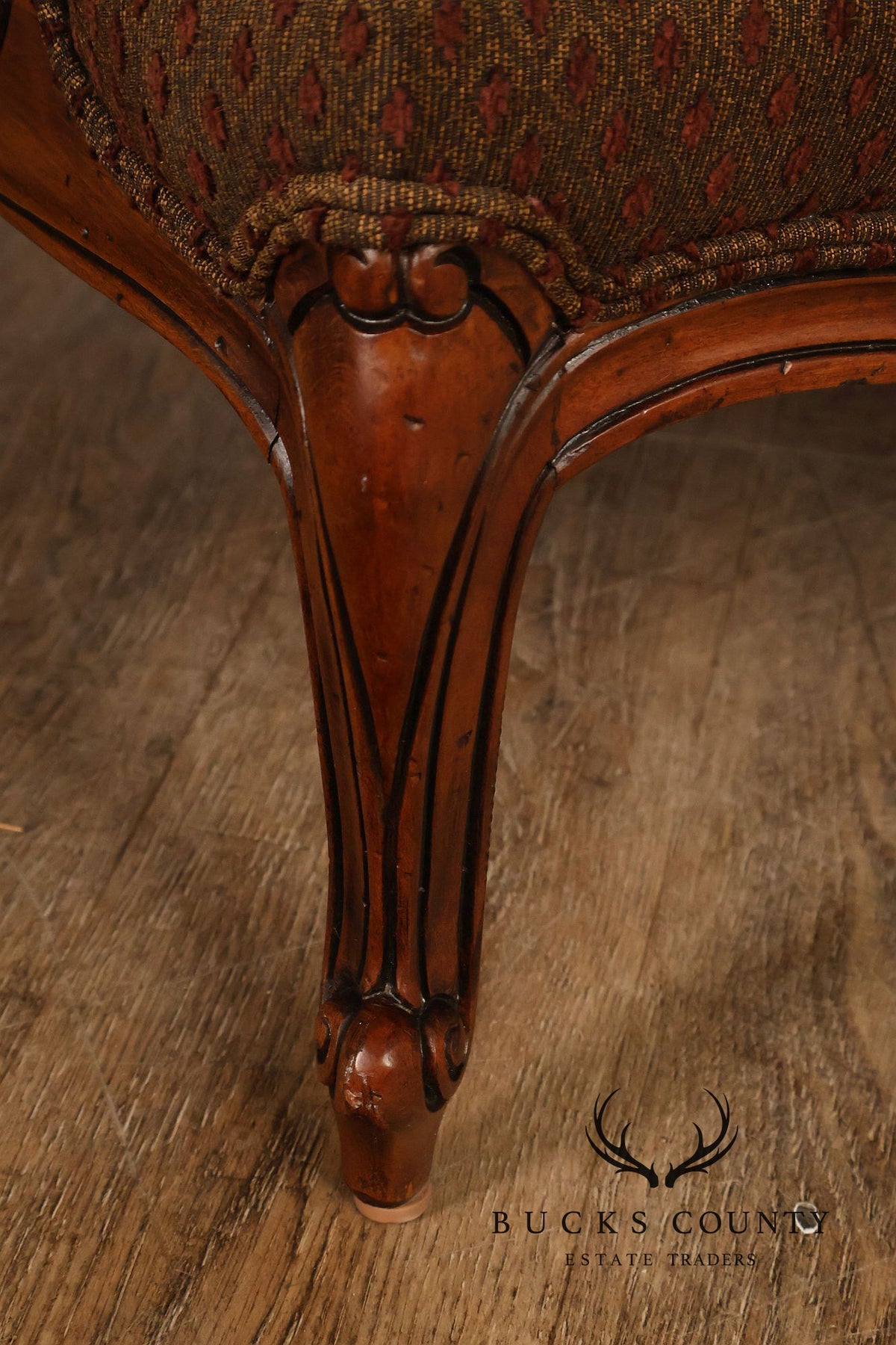 Ethan Allen French Louis XV Style 'Versailles' Armchair and Ottoman