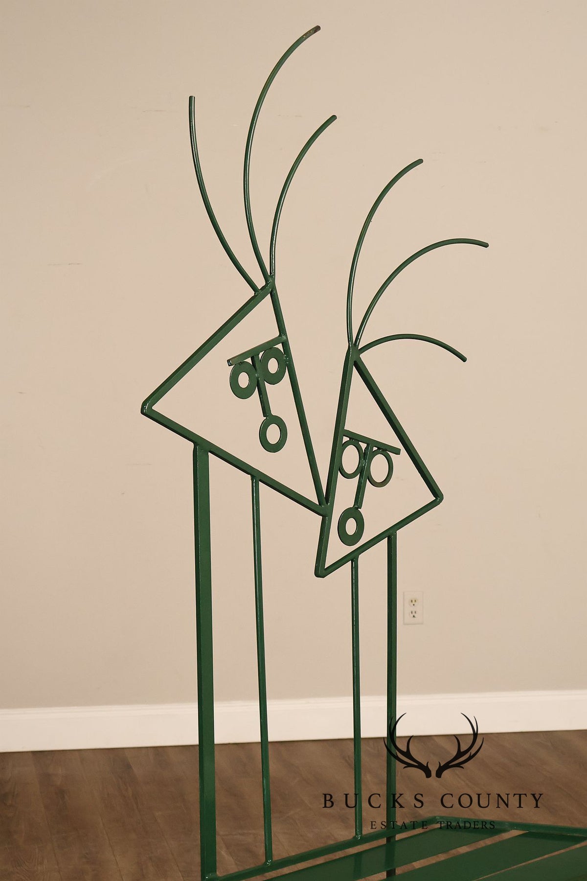 W. Travis 1998 “Sisters” Painted Metal Sculpture Bench